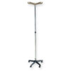 I.V.STAND ON 5 WHEELS TROLLEY - aluminium - 2 hooks