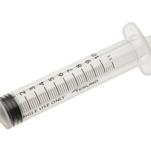 Jeringa 3 cuerpos Terumo® 10 ml sin aguja – Cono Luer Slip excéntrico – Ref. MDSS10ESE – Caja 100 uds estériles
