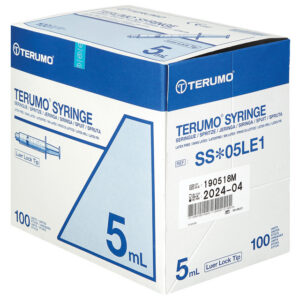Jeringa de 3 cuerpos 5 ml sin aguja con Luer Lock concéntrico Terumo® | Ref. SS*05LE1 | Caja de 100 uds. estériles
