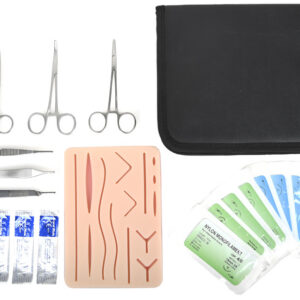 Kit de Entrenamiento de Suturas GIMA 23022 – Simulador de Prácticas con Pad de Silicona, Instrumental de Acero y Suturas (No para uso médico)