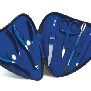 Kit de Podología GIMA en Forma de Corazón – Azul – 6 Instrumentos para el Cuidado de Uñas y Cutículas (Ref. 39800)