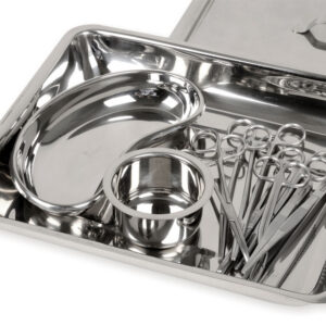 Kit de Sutura GIMA – Set de Instrumental Quirúrgico de 12 Piezas en Acero Inoxidable, con Portaagujas, Pinzas y Tijeras (Ref. 26965)