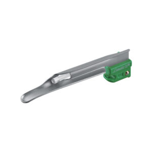 Láminas de laringoscopio de fibra óptica (F.O.) de un solo uso tipo Miller N.º 0 y 1 – GIMA, compatibles ISO 7376 Green System (Ref. GM57991 y GM57992)