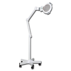 Lámpara de aumento DERMALED con lupa de 3 dioptrías y luz LED fría sobre carro de 5 ruedas – GIMA (Ref. 30736)