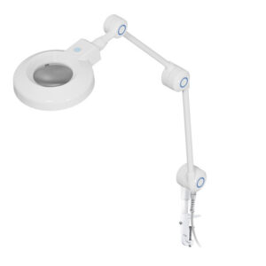 Lámpara de exploración con lupa GIMANORD LED PLUS Tunable White GIMA | Luz fría LED regulable 4-100 %, CRI 95 Ra, sobremesa con pinza (Ref. GM30714)