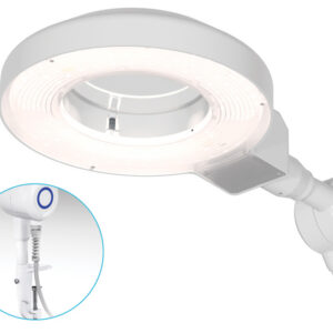 Lámpara de exploración con lupa GIMANORD LED PLUS Tunable White GIMA | Luz fría LED regulable 4-100 %, CRI 95 Ra, sobremesa con pinza (Ref. GM30714)