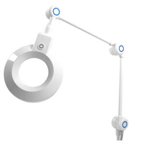 Lámpara de exploración con lupa GIMANORD LED PLUS Tunable White GIMA | Luz fría LED regulable 4-100 %, CRI 95 Ra, sobremesa con pinza (Ref. GM30714)