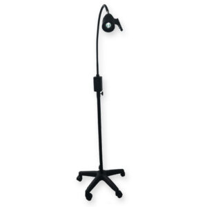 Lámpara de exploración LED sobre carro LUMINA GIMA | Luz fría 6.000 K, brazo flexible 360° y base con freno (Ref. 49035)