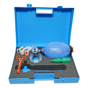 Maletín de Primeros Auxilios y Reanimación GIMA SPEED-3 sin Botella de Oxígeno | Kit de RCP con Bolsa de Silicona Autoclavable y Cánulas Guedel (Ref. 34183)