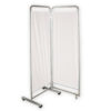 Mampara de 2 alas con cortina para hospital GIMA | 180 cm de altura, estructura de tubo oval pintada en gris metalizado | Referencias GM45578 y GM45579