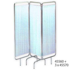 Mampara móvil biombo de 3 paneles sin cortinas GIMA | Estructura tubular de aluminio | 150 x 167,5 cm | Ref. GM45560