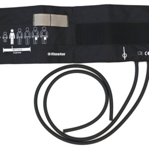 Manguito de esfigmomanómetro Riester 2 tubos sin látex – Repuesto original compatible con tensiómetros de doble tubo (BigBen), 5 tallas de velcro (Ref. GM49820)