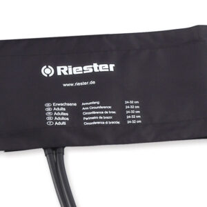 Manguito de esfigmomanómetro Riester 2 tubos sin látex – Repuesto original compatible con tensiómetros de doble tubo (BigBen), 5 tallas de velcro (Ref. GM49820)