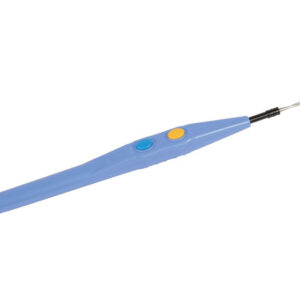 Manípulo (lápiz) de electrocirugía monopolar autoclavable GIMA MB – 2 pulsadores tipo «clic» CUT/COAG, conector 3 pines tipo Valleylab para electrodos Ø 2,4 mm, cable de silicona de 5 m y electrodo de lámina – Ref. 30545 (GM30545)