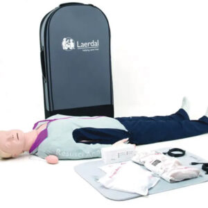 Maniquí de RCP adulto Laerdal RESUSCI ANNE QCPR FIRST AID FULL BODY con trolley – Cuerpo completo con retroalimentación QCPR por app Bluetooth y Skill Guide (Ref. 171-01260)