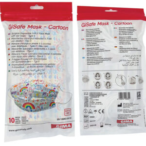Mascarilla Quirúrgica GISAFE Tipo IIR 3 Capas con Gomas - Filtración BFE 98% (GIMA)