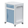Mesa de cama hospitalaria OLYMPUS GIMA – Mesita clínica de polietileno con cajones, bandeja giratoria 360° y ruedas (Ref. 43550)