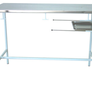 Mesa de exploración veterinaria con tablero de acero inoxidable AISI 304 y bandeja de recogida de líquidos – GIMA (Ref. 80300)