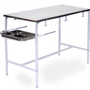 Mesa de exploración veterinaria con tablero de acero inoxidable AISI 304 y bandeja de recogida de líquidos – GIMA (Ref. 80300)