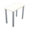 Mesa de habitación GIMA ROOM TABLE – Tablero de aglomerado color marfil con canto perimetral ABS y patas de aluminio con niveladores – Desmontada · 90 x 50 x 75 cm (Ref. 43530)