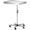 Mesa de Mayo con columna de 5 radios y bandeja giratoria 360° en acero inoxidable – GIMA (Ref. 45833)