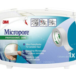 MICROPORE 3M - 1.25cmx5m - white with dispenser - 1530NP-0SD