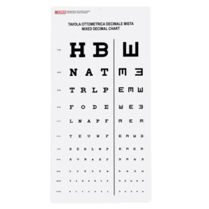 MIXED DECIMAL OPTOMETRIC CHART - 3 m - 28x56 cm