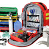 Mochila de Emergencias GIMA 9 con Kit Completo de Primeros Auxilios para Urgencias | Poliéster 600D Rojo | Ref. 34163