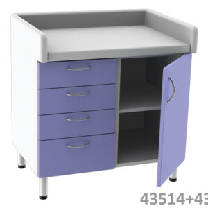Módulo base doble GIMA para consulta médica | Melamina antirrayaduras y antirreflejo con bordes ABS | 4 cajones + 1 puerta con 2 estantes (41,4 cm) o 2 puertas con 2 estantes (86,4 cm) | Color a elegir | Ref. GM43514 / GM43519