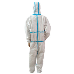 Mono de protección desechable con capucha y costuras termoselladas GIMA – Tipo 4B-5B-6B (EN 14605, EN 14126, EN 13034) – 60 g, tallas S a XXL (Ref. GM21080-GM21084)