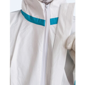 Mono de protección desechable con capucha y costuras termoselladas GIMA – Tipo 4B-5B-6B (EN 14605, EN 14126, EN 13034) – 60 g, tallas S a XXL (Ref. GM21080-GM21084)