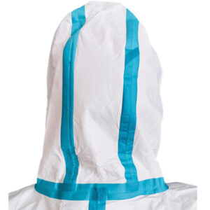 Mono de protección desechable con capucha y costuras termoselladas GIMA – Tipo 4B-5B-6B (EN 14605, EN 14126, EN 13034) – 60 g, tallas S a XXL (Ref. GM21080-GM21084)