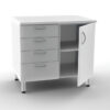 Mueble Base Doble GIMA de Madera con Acabado Melamina Antirrayas – 4 Cajones + Puerta con 2 Estantes, Color Blanco (Ref. GM43510)