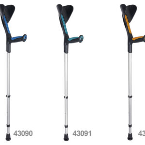 Muletas Advance GIMA – Regulables en altura 77-98 cm, empuñadura biinyectada de polipropileno y elastómero, tubo de aluminio anodizado, hasta 140 kg (Ref. GM43090 / GM43091 / GM43093)