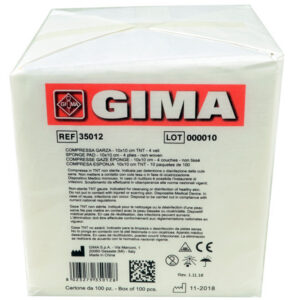 NON WOVEN GAUZE SWABS - 10x10 cm - 4 plies - 10 packs of 100