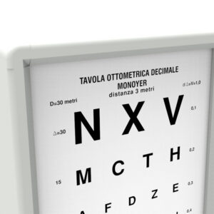 Optotipo Monoyer luminoso GIMA – Tabla optométrica retroiluminada para 3 m (pantalla de acrílico) | Ref. 27381 (GM27381)