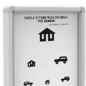 Optotipo Pediátrico "CHILDREN" GIMA – Tabla Optométrica Infantil de Agudeza Visual para 3 m, No Iluminada, con Pantalla de Acrílico | Ref. 27393 (GM27393)