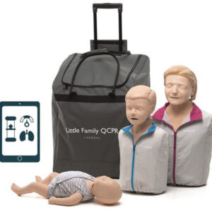 Pack maniquíes de RCP Laerdal Little Family QCPR – Little Anne, Little Junior y Little Baby con tecnología QCPR y maleta con ruedas | Ref. 136-01050 (56512)