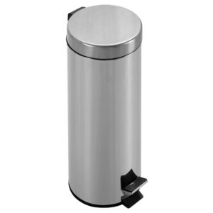Papelera de pedal de acero inoxidable AISI 410 de 30 litros con asa y cubo interior – GIMA (Ref. GM44903)