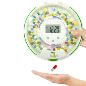 Pastillero dispensador automático inteligente con Bluetooth GIMA (Ref. 25871) – 28 compartimentos, alarma y App Healbox