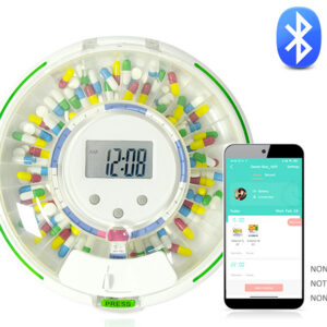 Pastillero dispensador automático inteligente con Bluetooth GIMA (Ref. 25871) – 28 compartimentos, alarma y App Healbox