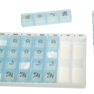 Pastillero semanal 7 días GIMA Ref. 41510 – Azul translúcido (SKU GM41510)
