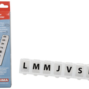 Pastillero semanal de 7 compartimentos translúcidos WEEKLY PILL BOX – GIMA (Ref. GM25831)