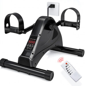 Pedalier eléctrico con pantalla LED – Ejercitador de pedales para rehabilitación y cardio (GIMA 43153, negro)