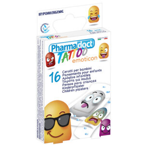 PHARMADOCT TATOO CHILDREN PLASTERS 2 sizes- carton of 12 boxes of 16