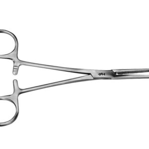 Pinza hemostática de Kocher Aesculap (B. Braun) – Recta, dientes 1x2, 16 cm – Ref. BH642R / GIMA 39216