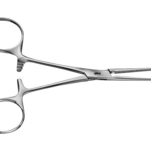 Pinza Hemostática de Kocher Aesculap – Recta con Dientes 1x2, 14 cm (Ref. BH614R / SKU 39215) – Instrumental Quirúrgico