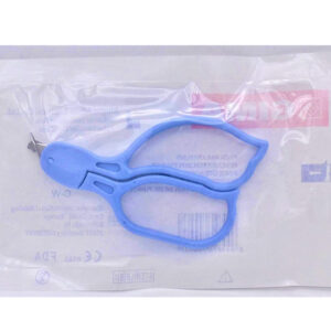 Pinza quitagrapas desechable estéril, mango de plástico y puntas de acero inoxidable para grapas cutáneas regulares y anchas (GIMA, Ref. 25892)