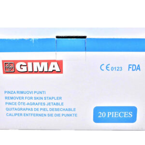 Pinza quitagrapas desechable estéril, mango de plástico y puntas de acero inoxidable para grapas cutáneas regulares y anchas (GIMA, Ref. 25892)