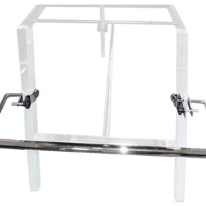 Portarollos de papel para camilla GIMA · Soporte ajustable para pata metálica redonda (Ø 27-40 mm) o cuadrada (25x25 mm a 35x35 mm) · Ref. 27418 (GM27418)